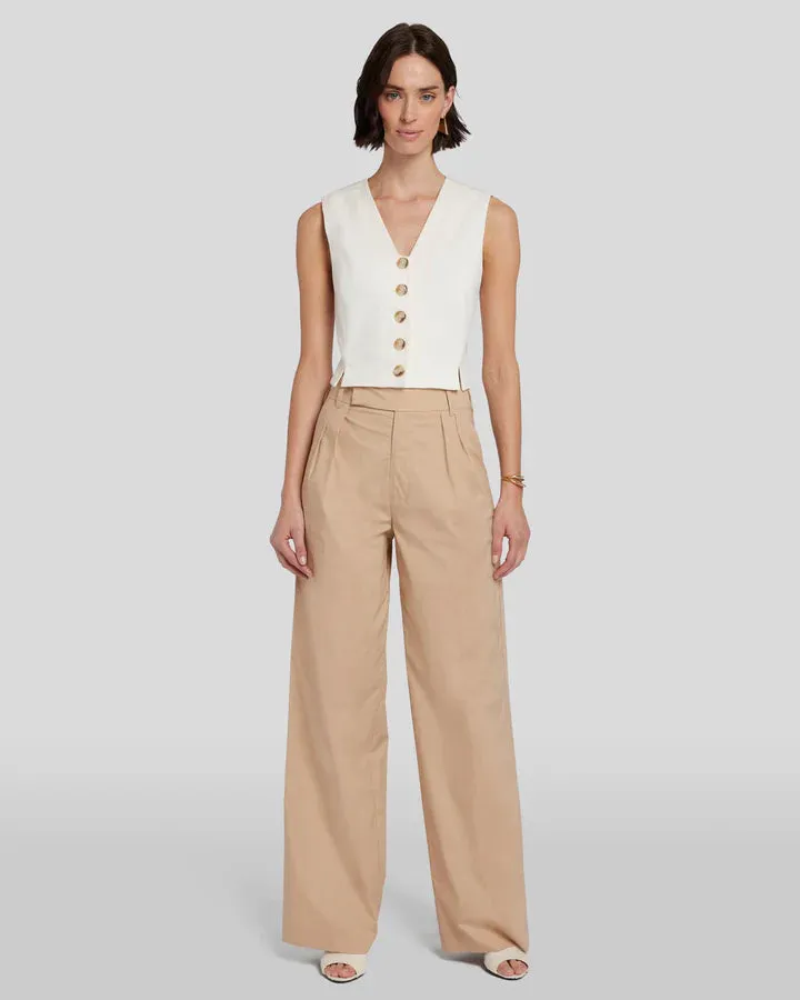 7 For All Mankind Pleated Poplin Trouser Pants