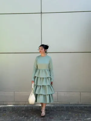 Amalfi Sage Ruffled Dress
