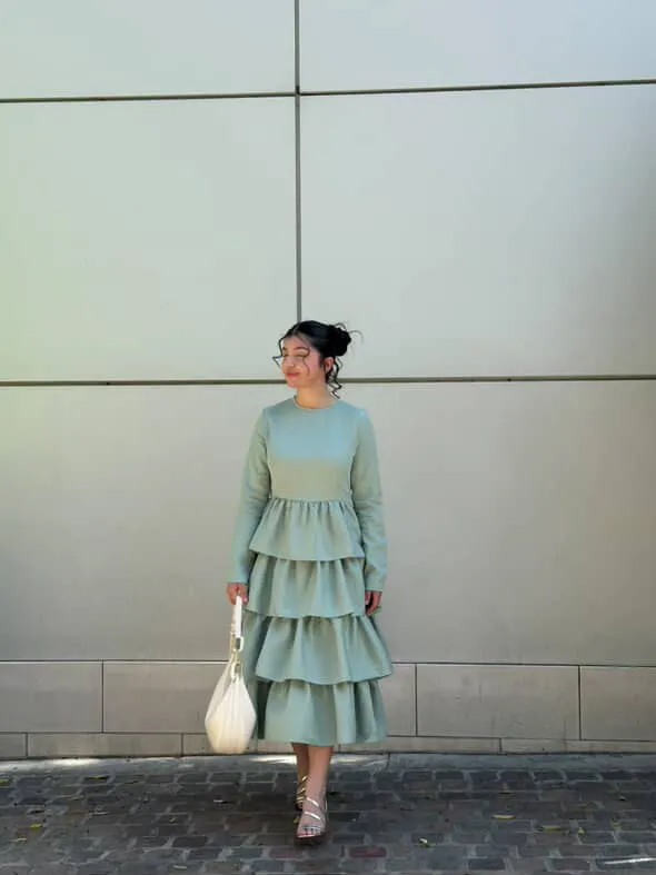 Amalfi Sage Ruffled Dress