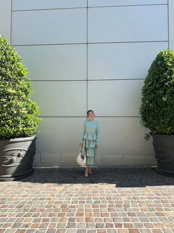 Amalfi Sage Ruffled Dress