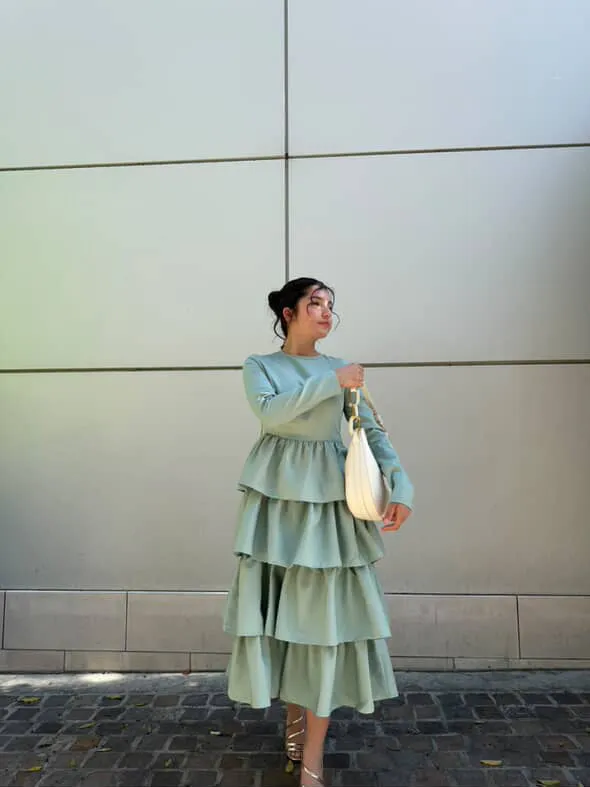Amalfi Sage Ruffled Dress