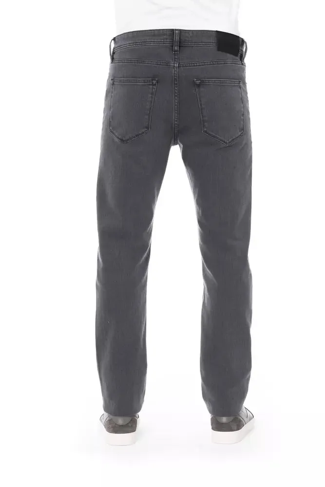 Baldinini Trend Gray Cotton Regular Men Jeans