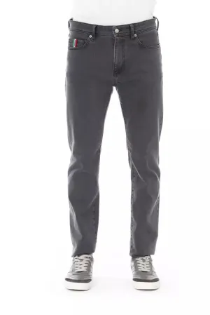Baldinini Trend Gray Cotton Regular Men Jeans