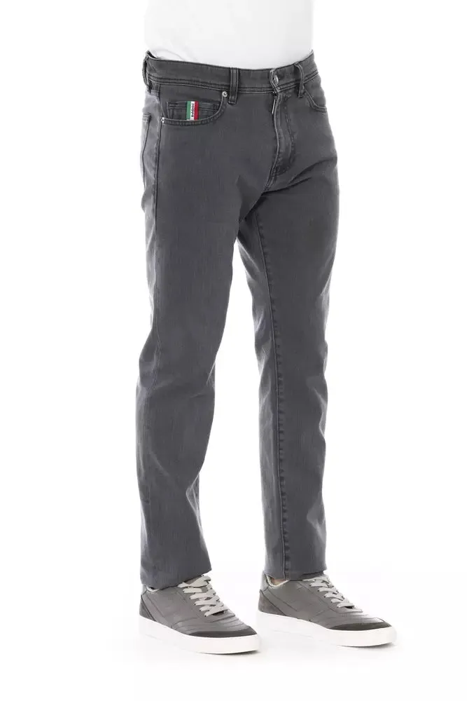 Baldinini Trend Gray Cotton Regular Men Jeans