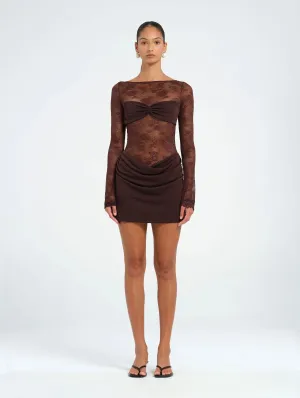Benni - Oskar Mini Dress in Brown