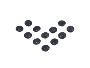 Black Shining Mold Fabric Button