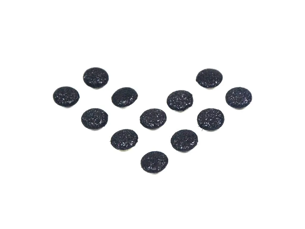 Black Shining Mold Fabric Button