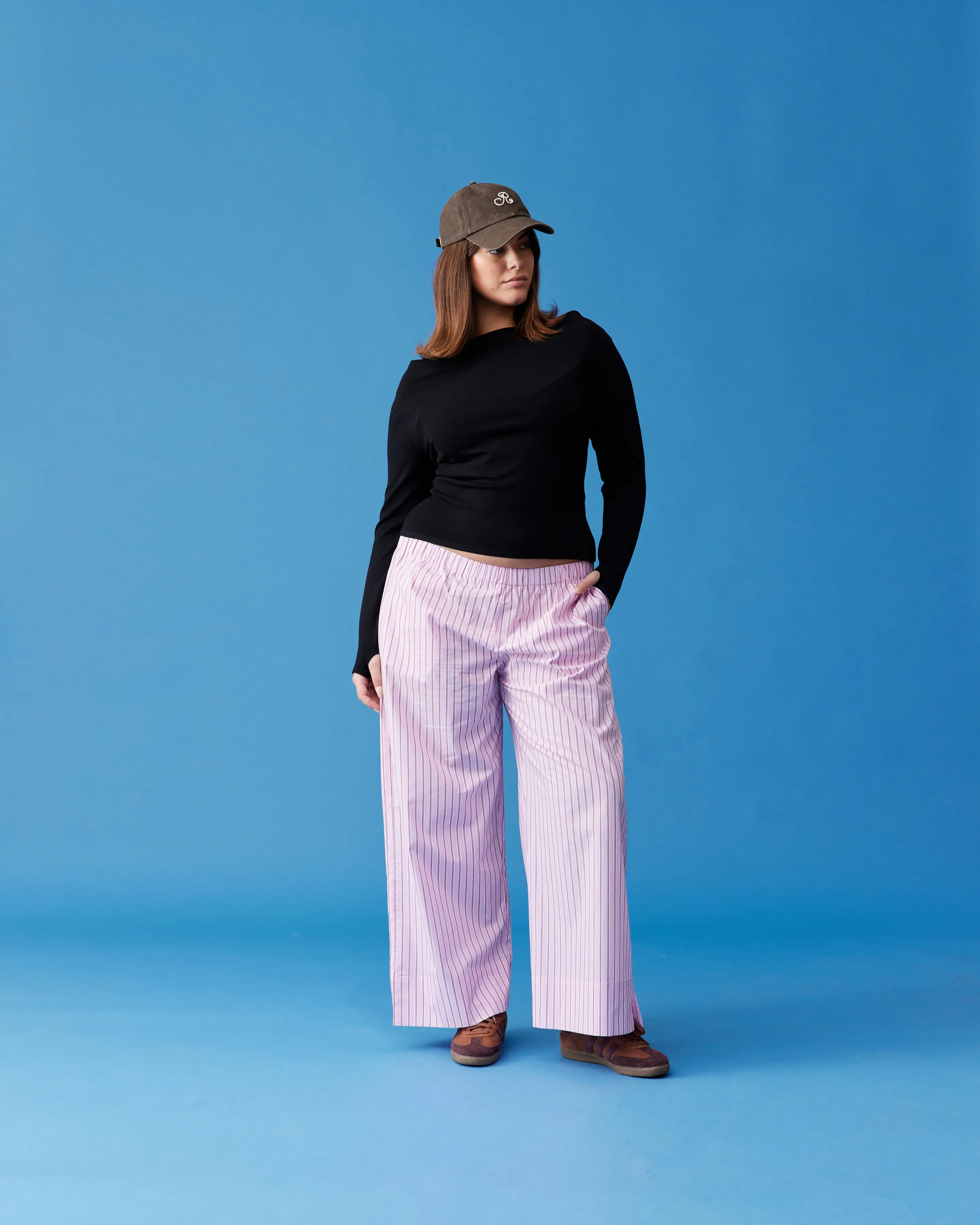 CASH PANT PINK RED STRIPE