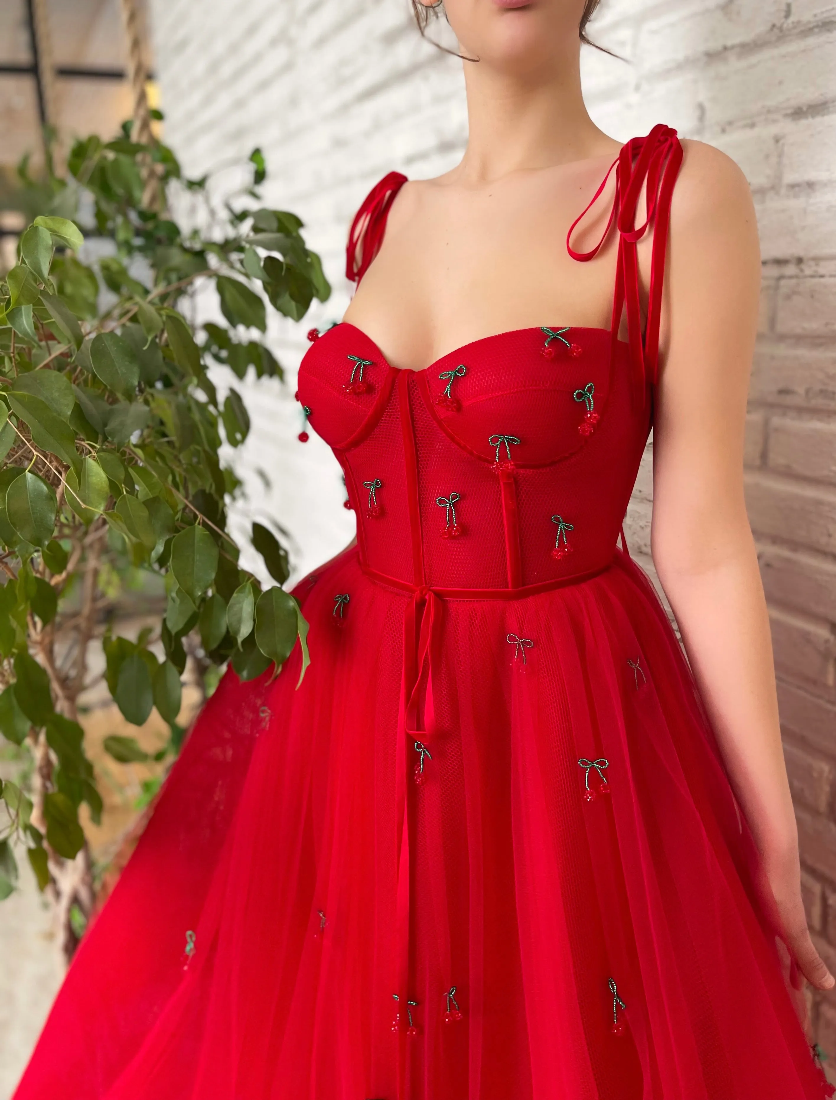 Cherry Velvet Allure Dress