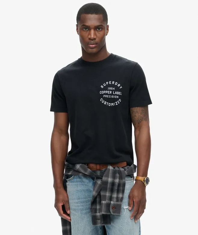 Copper Label Chest Graphic Tee - Jet Black