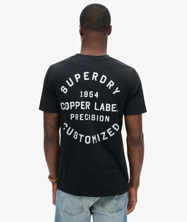Copper Label Chest Graphic Tee - Jet Black