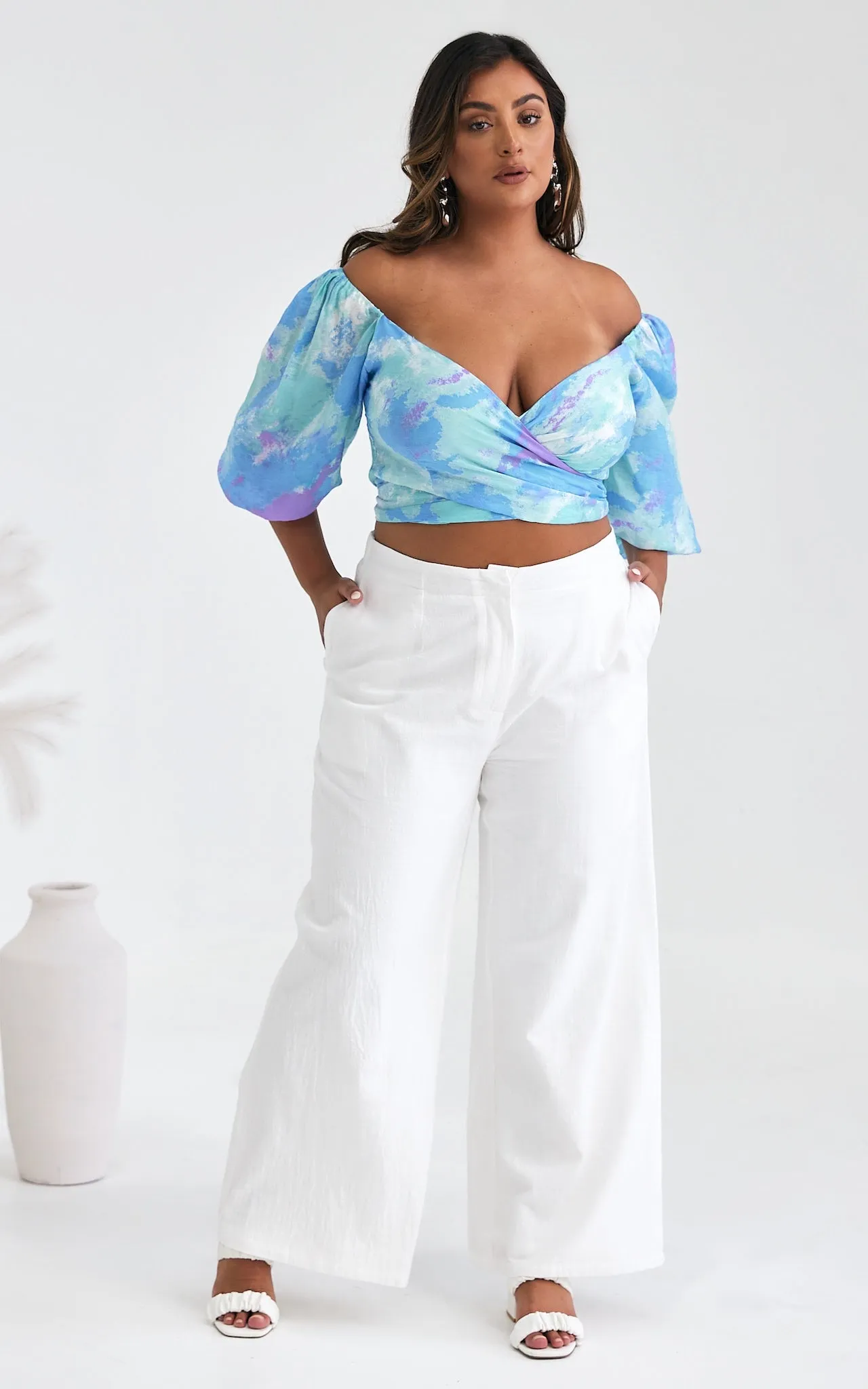 Daya Wide Leg Pants - White