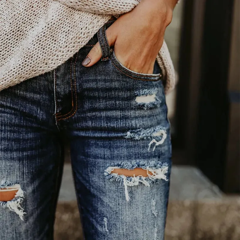 Distressed Boyfriend Jeans