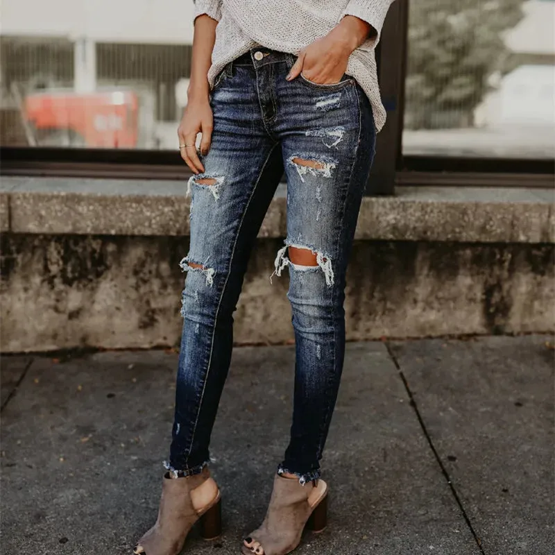 Distressed Boyfriend Jeans