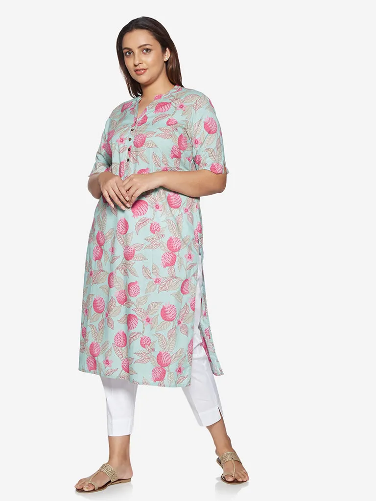 Diza Curve White Solid Cotton Ethnic Pants
