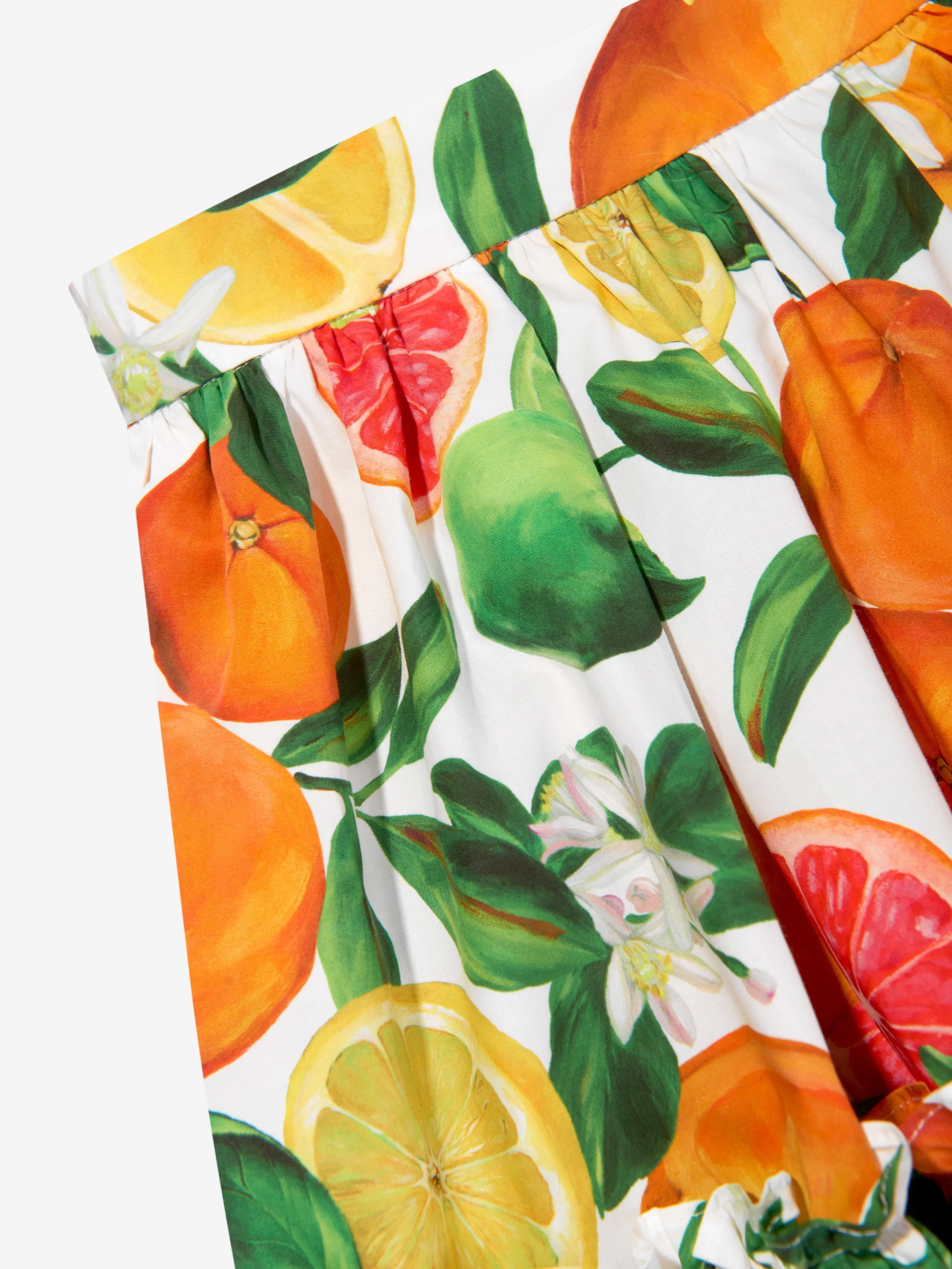Dolce & Gabbana Girls Orange and Lemon Print Skirt in Multicolour