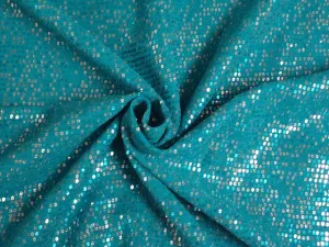 Double Georgette fabric with sequin embroidery Aqua Blue color