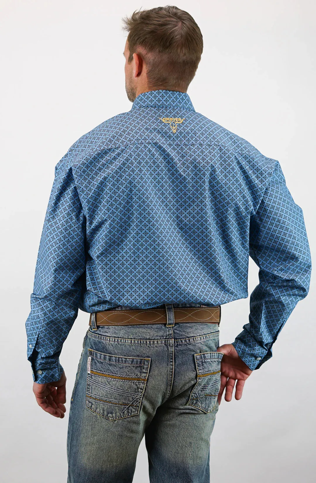 Drover Signature Series Scout Vented Long Sleeve Button-Down - Blue