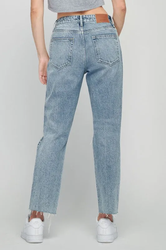 Hidden Tracey High Rise Acid Wash Cropped Straight Fit Jean