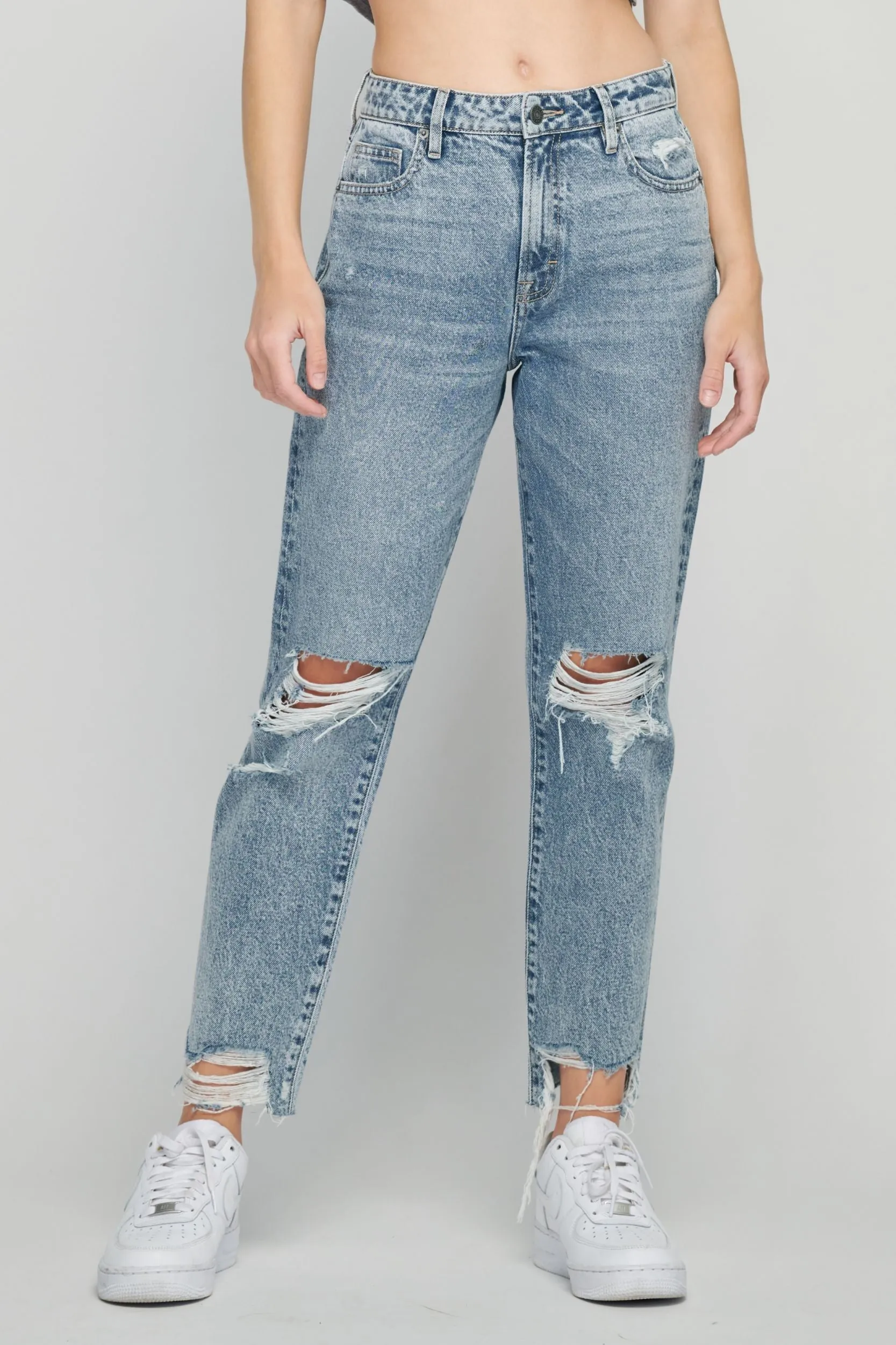 Hidden Tracey High Rise Acid Wash Cropped Straight Fit Jean