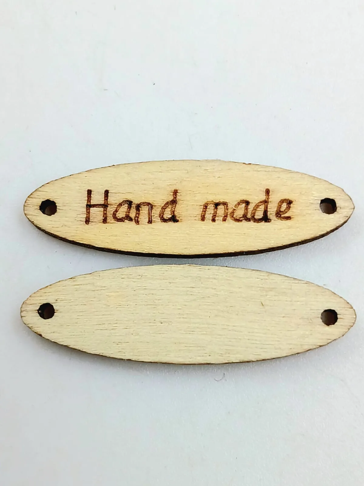 Light Brown 2 Hole Wooden Metal Buttons