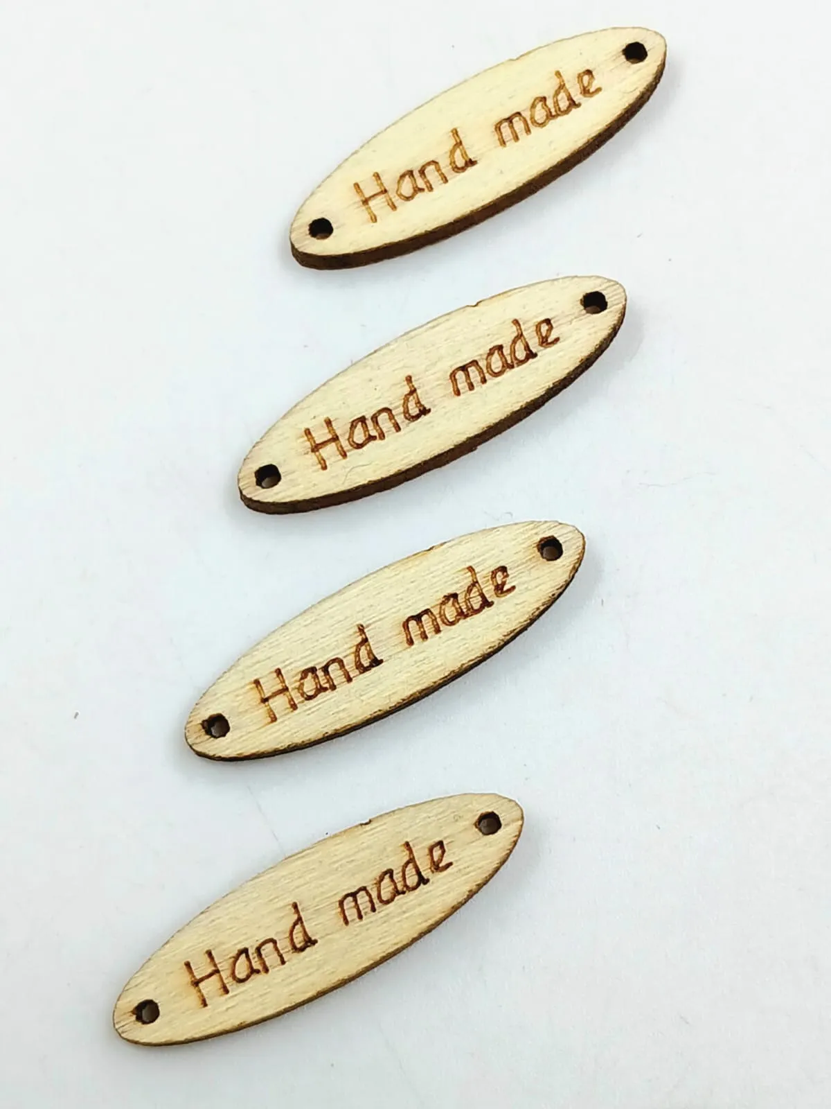 Light Brown 2 Hole Wooden Metal Buttons