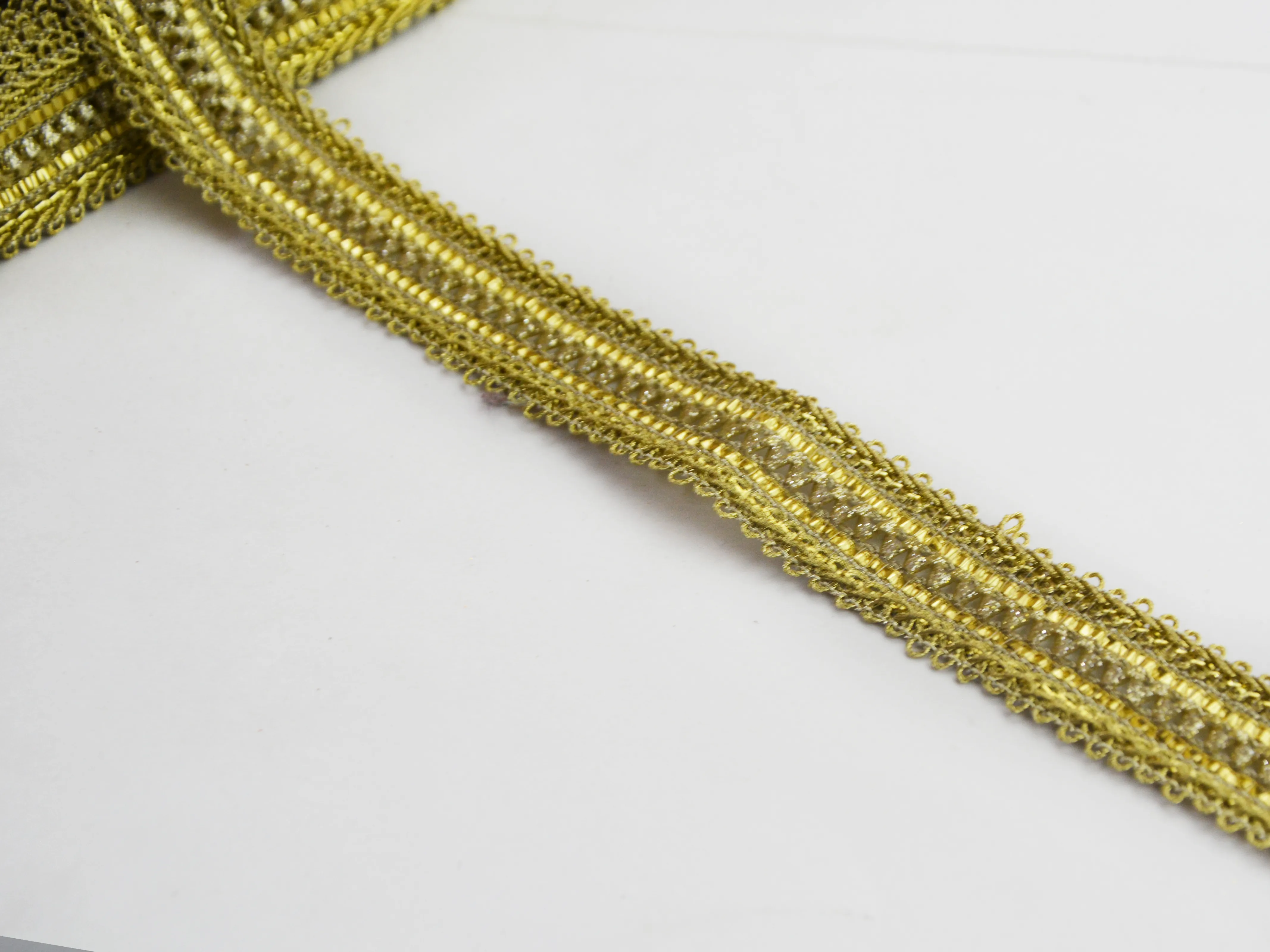 Light Water Golden Double Thread Work Designer Embroidered Lace