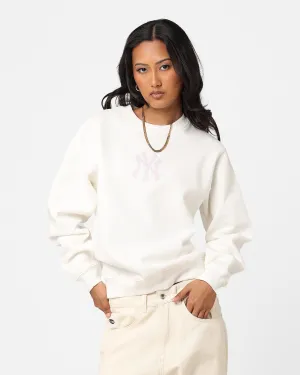 Majestic Athletic Women's New York Yankees Script Back Crewneck Vintage White