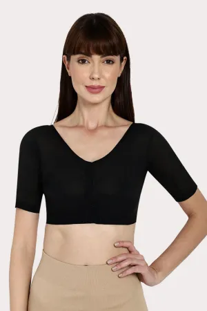 Naidu Hall U neck long sleeve blouse - Black