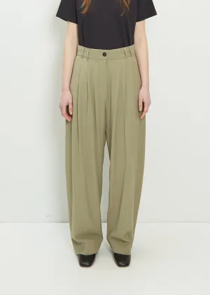 Nika Double Pleat Volume Wool Blend Pant
