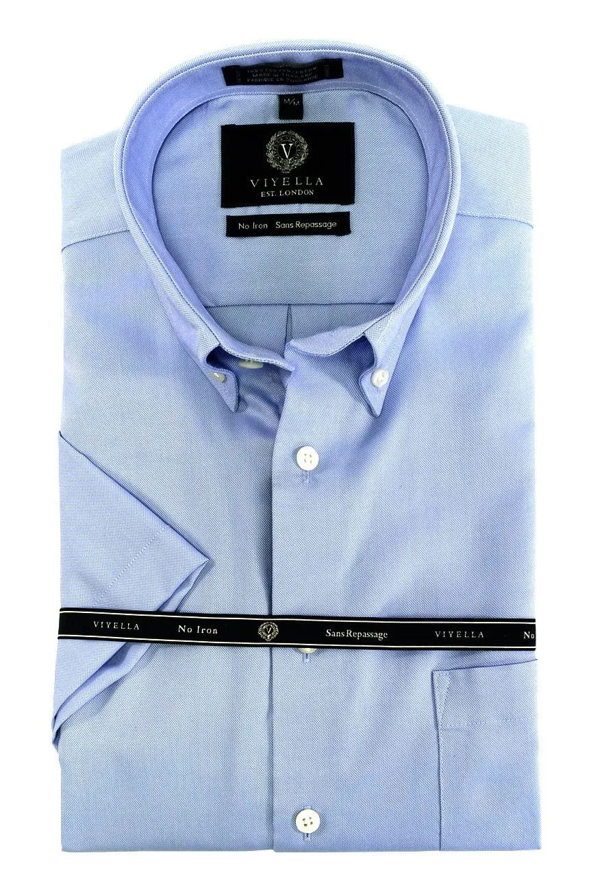 Non-Iron Short Sleeve Shirts in  White or Blue