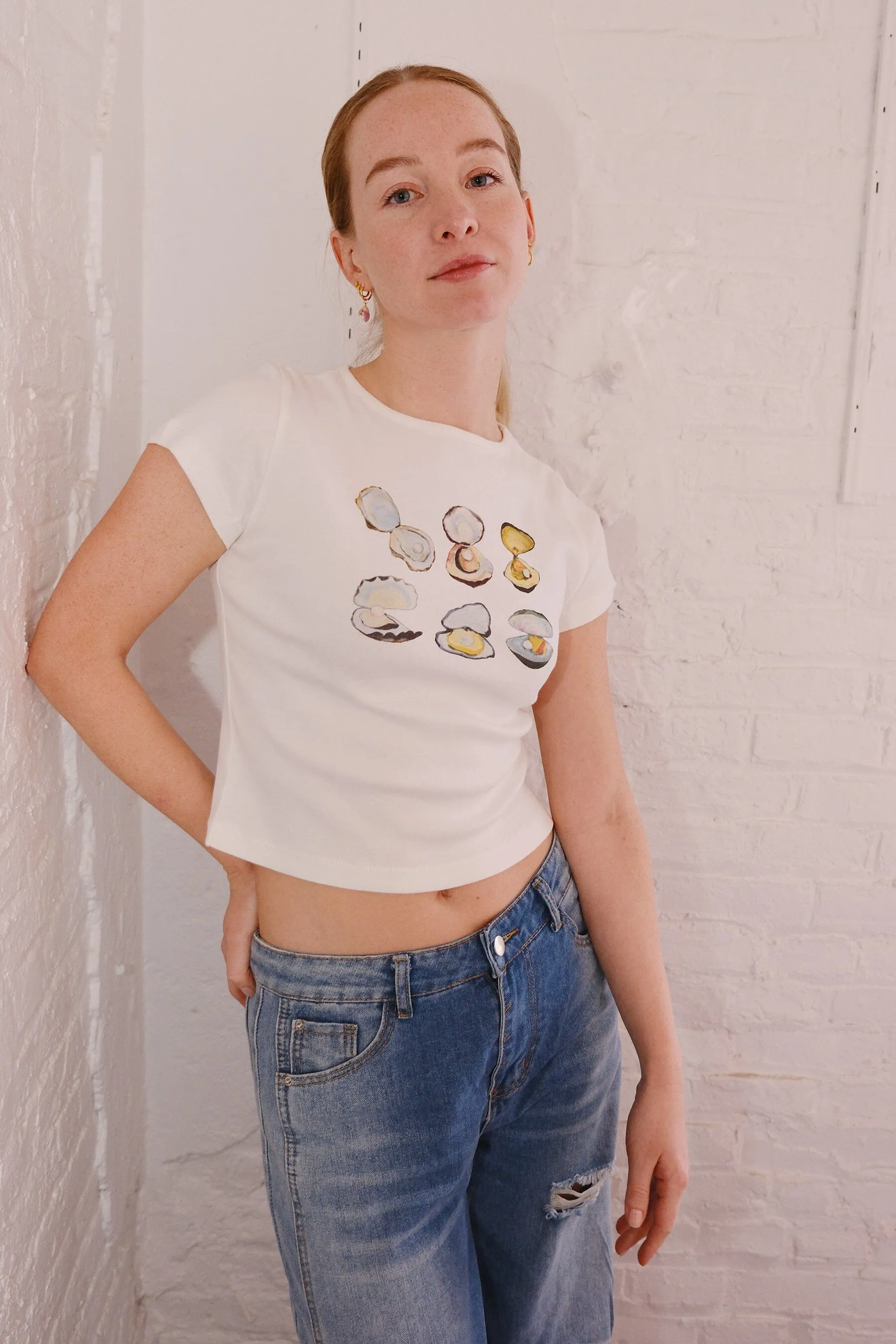 Oyster Party Graphic Baby Tee