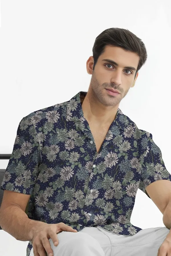 PINE DARK PATTERN CUBAN SHIRT