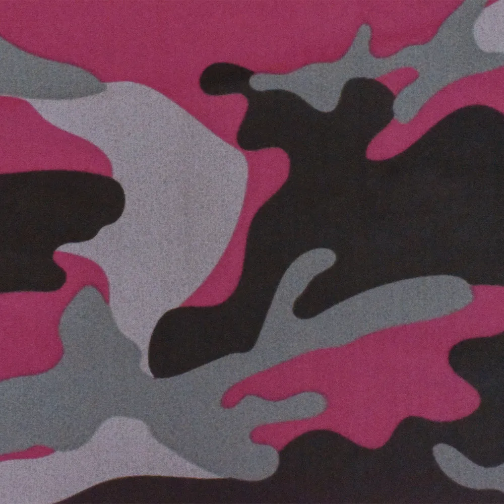 Pink-Gray-Black Famous Maker Camo Print Nylon Tricot Swimwear Knit Fabric