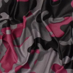 Pink-Gray-Black Famous Maker Camo Print Nylon Tricot Swimwear Knit Fabric