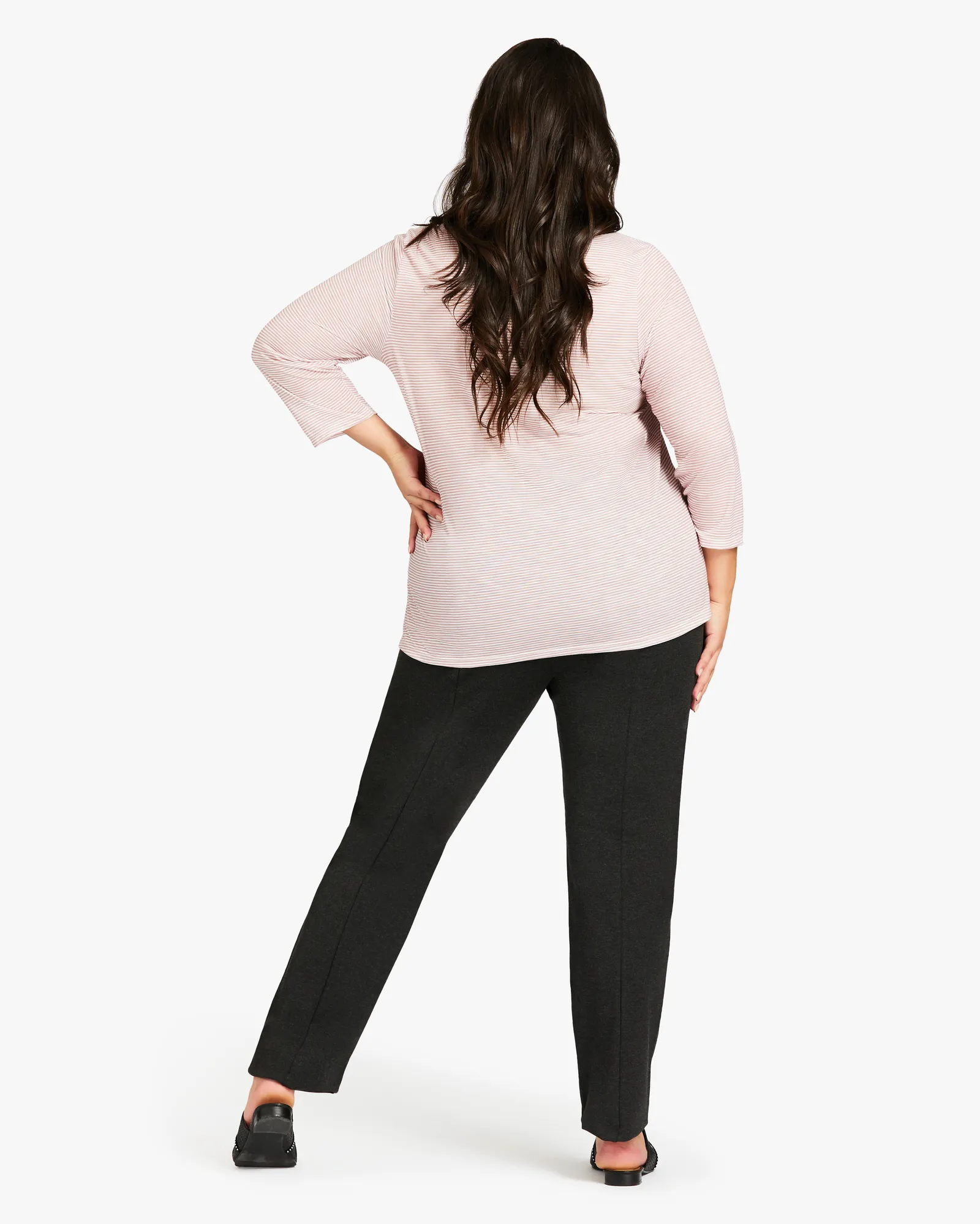 Ponte Seamed Straight Leg Pant | Charcoal Grey