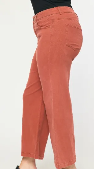 Rust Cropped Super Soft Denim Jeans