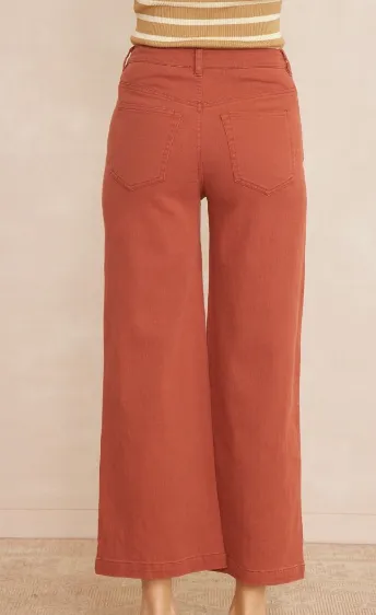 Rust Cropped Super Soft Denim Jeans
