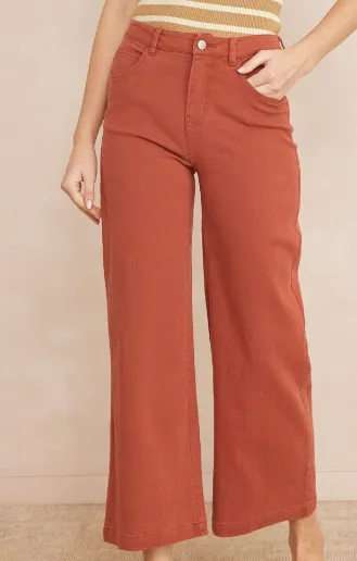 Rust Cropped Super Soft Denim Jeans