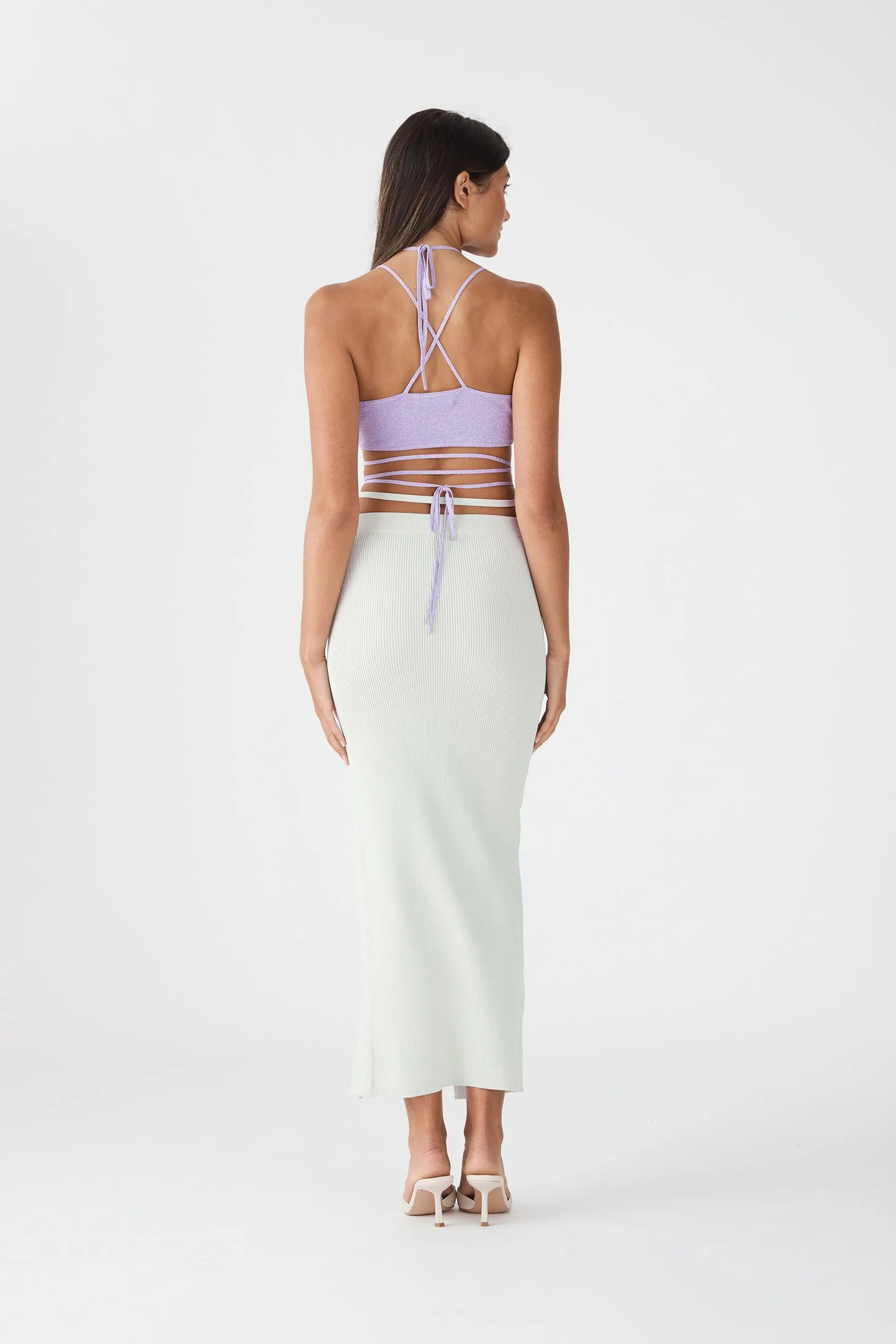 San Sloane Tracy Rib Midi Skirt