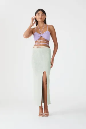 San Sloane Tracy Rib Midi Skirt