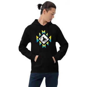 Southwest Bronco Blue and Yellow Gradient Cowboy Hoodie