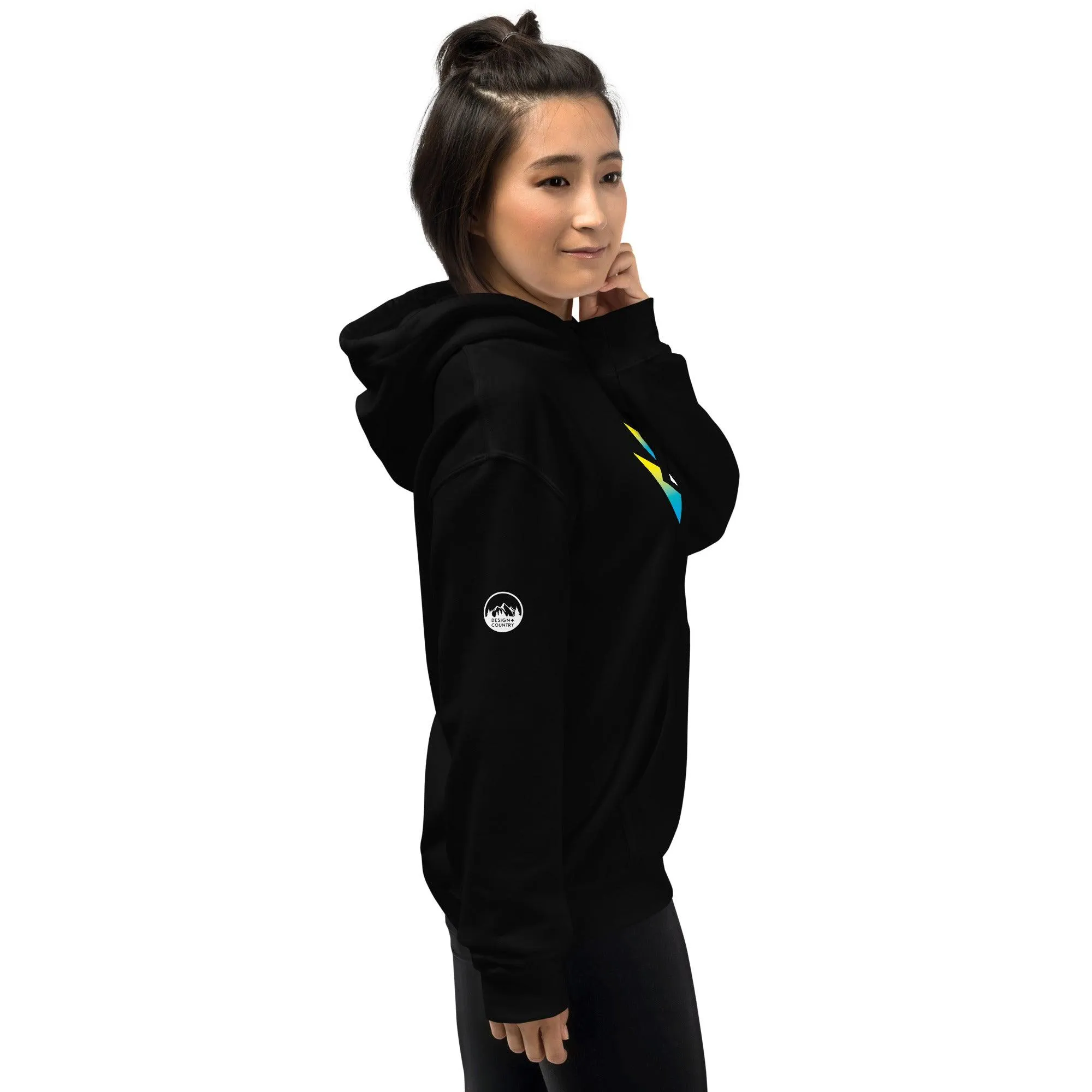 Southwest Bronco Blue and Yellow Gradient Cowboy Hoodie