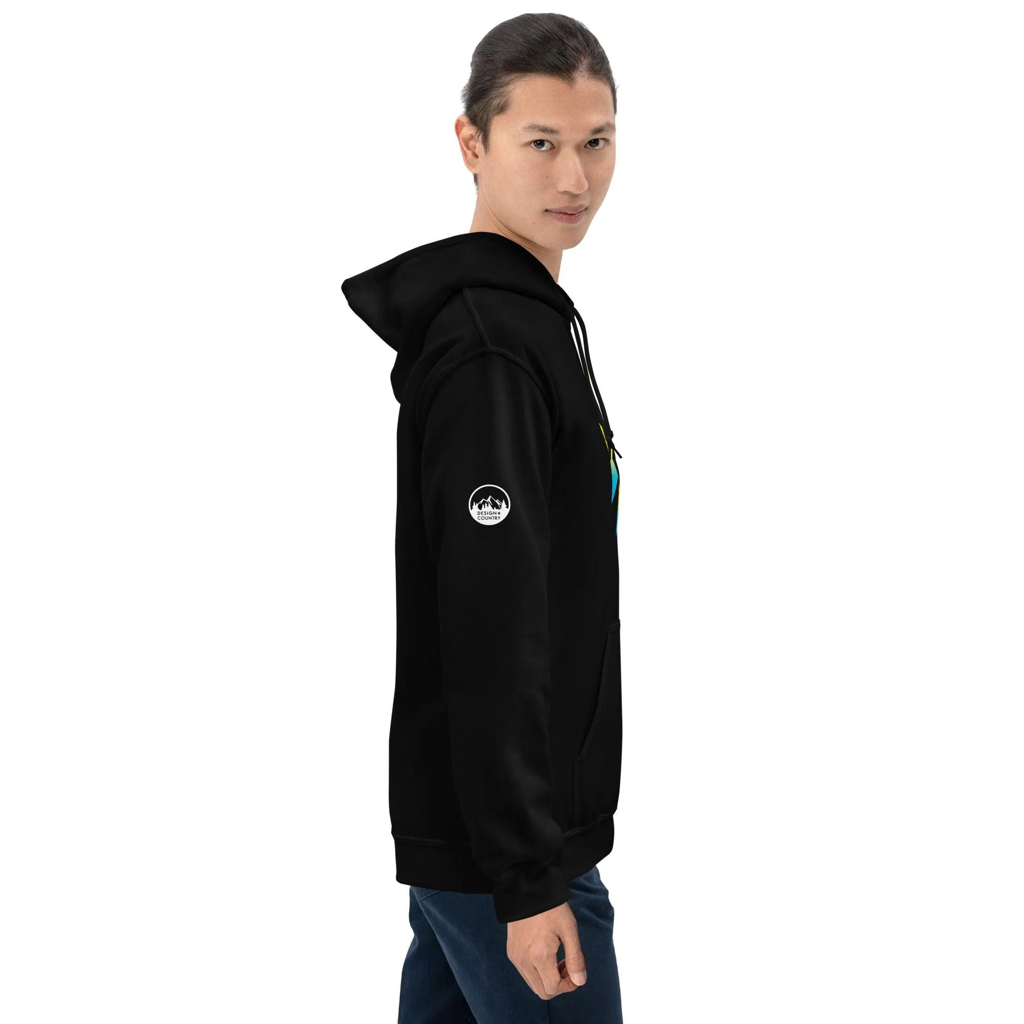 Southwest Bronco Blue and Yellow Gradient Cowboy Hoodie