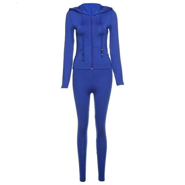 Sporty Figure Hugging Tracksuit Set