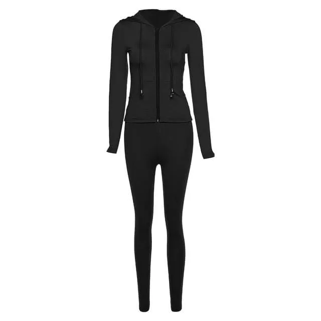 Sporty Figure Hugging Tracksuit Set
