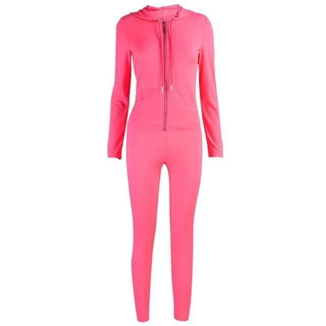Sporty Figure Hugging Tracksuit Set