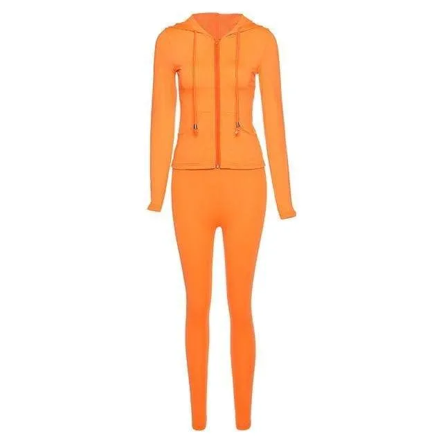 Sporty Figure Hugging Tracksuit Set