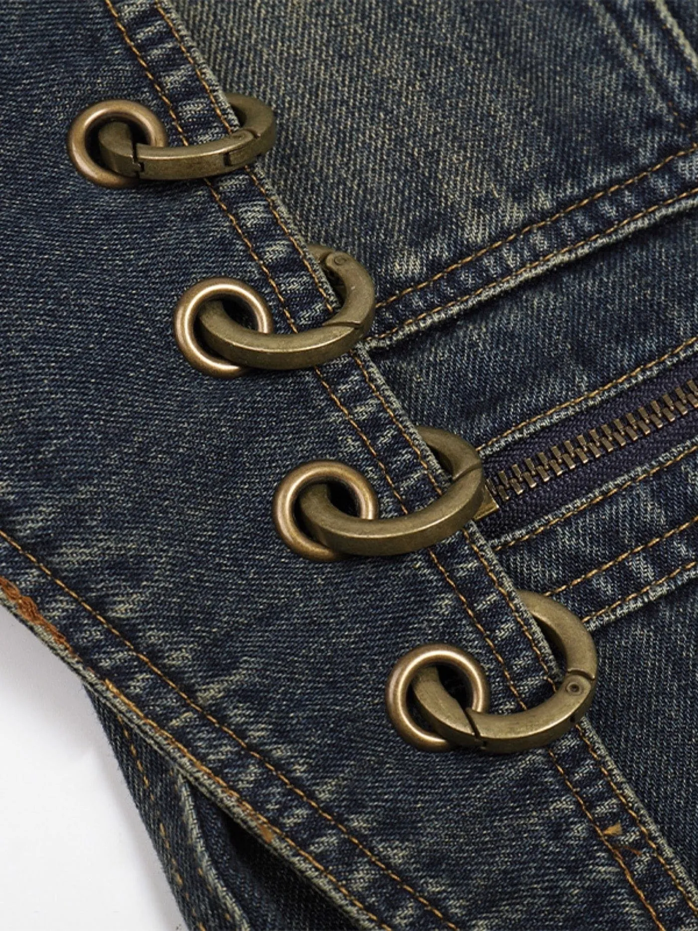 Strap Cargo Wide Jeans