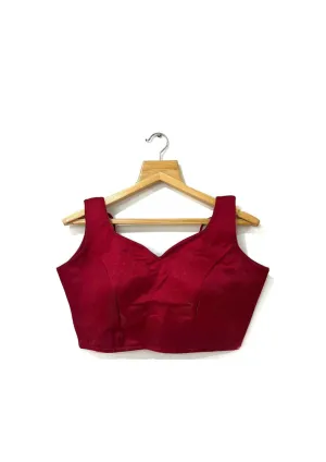 Stunning Maroon Color Fancy Milan Silk Readymade Blouse For Women